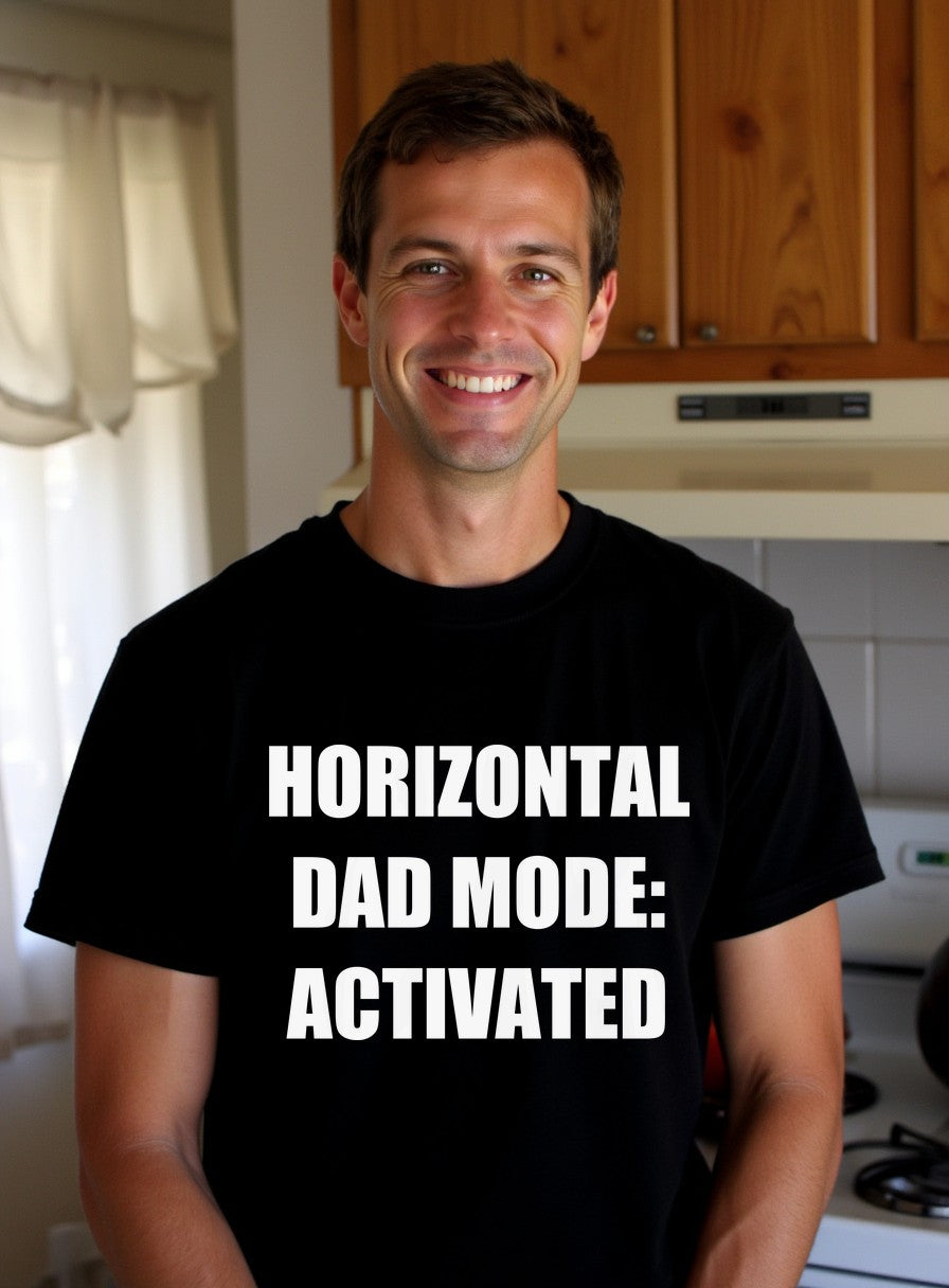 Horizontal Dad Mode Activated Shirt — worn lifestyle photo