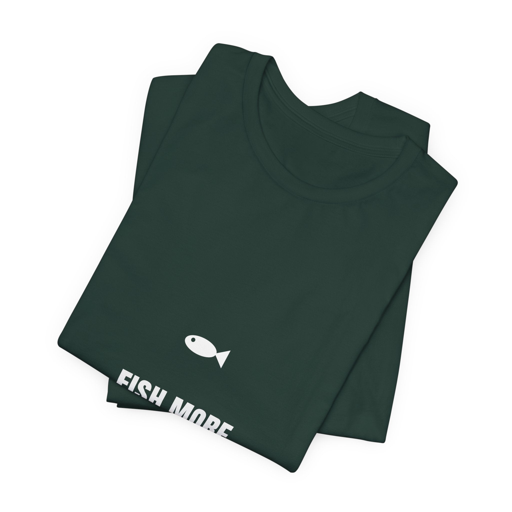 Fish More Overthink Less Shirt - Funny Fishing Gift Tee, Premium Bella Canvas