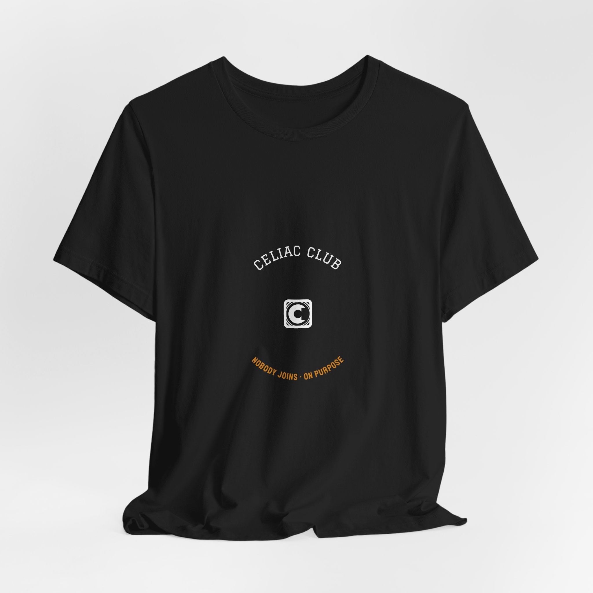 Celiac Club Nobody Joins On Purpose Shirt - Funny Celiac Community Varsity Tee, Premium Bella Canvas