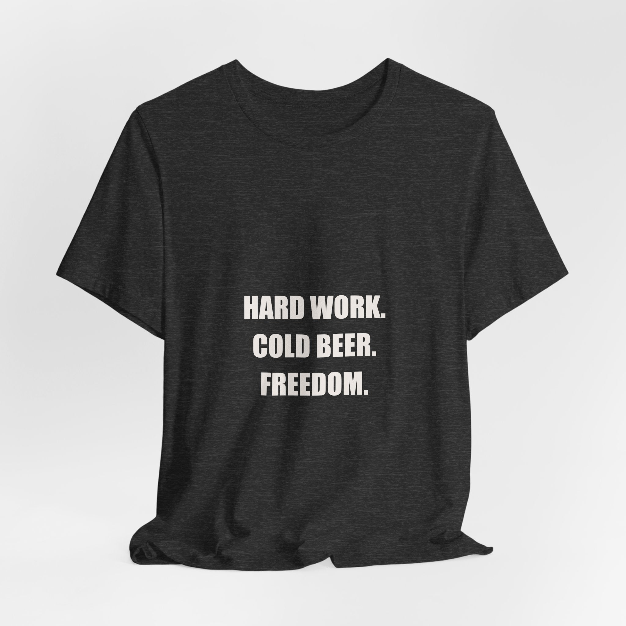 Hard Work Cold Beer Freedom Shirt - Patriotic Tradesman Tee, American Worker Gift, 4th Of July Dad, Premium Bella Canvas