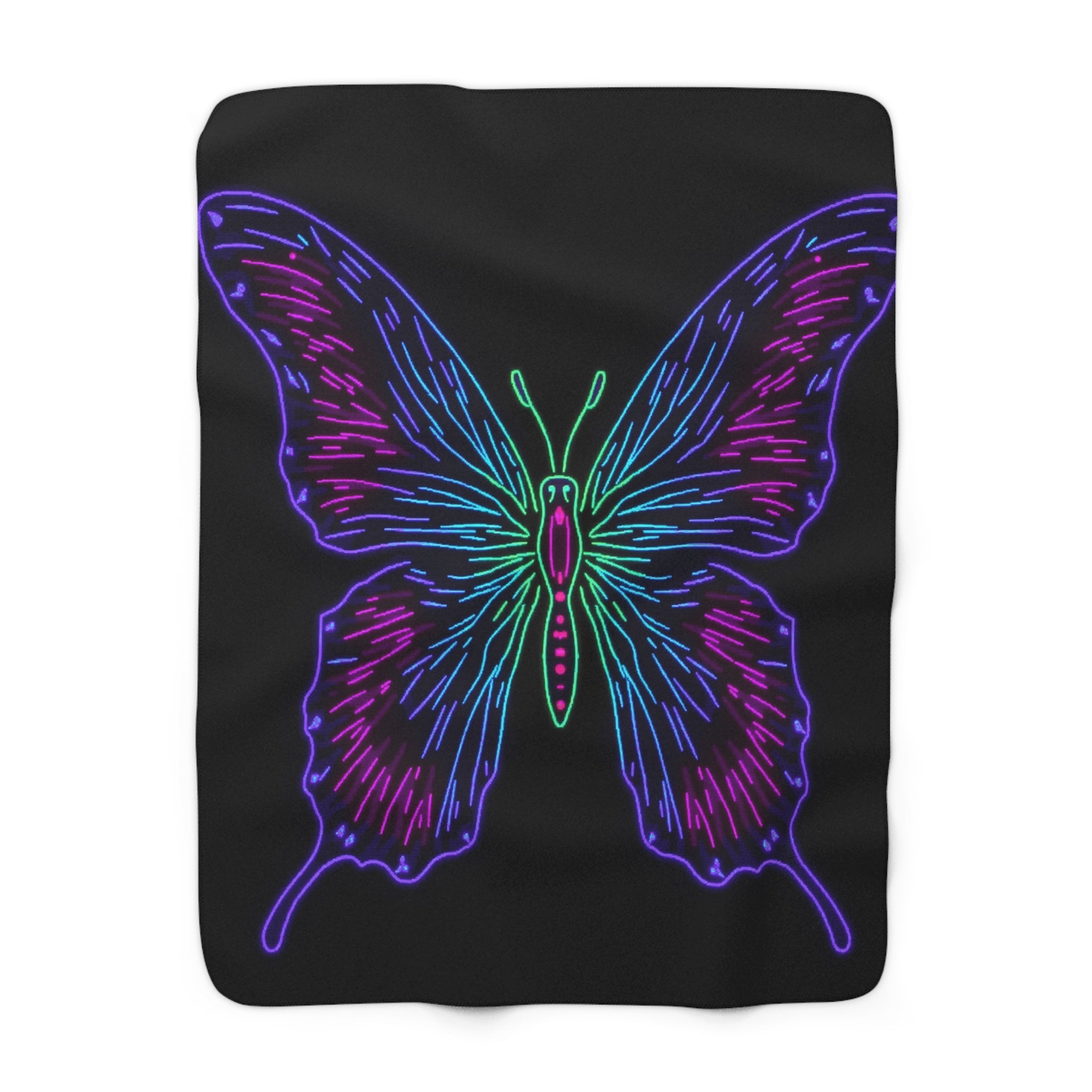Neon Butterfly Sherpa Throw Blanket from Kindling & Hammer