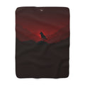 Lone Wolf at Blood Dusk Sherpa Blanket from Kindling & Hammer