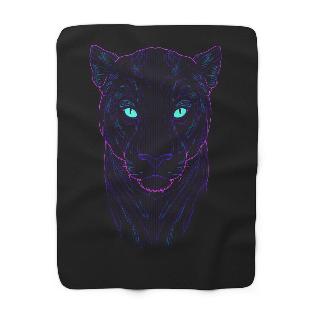 Neon Panther Sherpa Throw Blanket from Kindling & Hammer