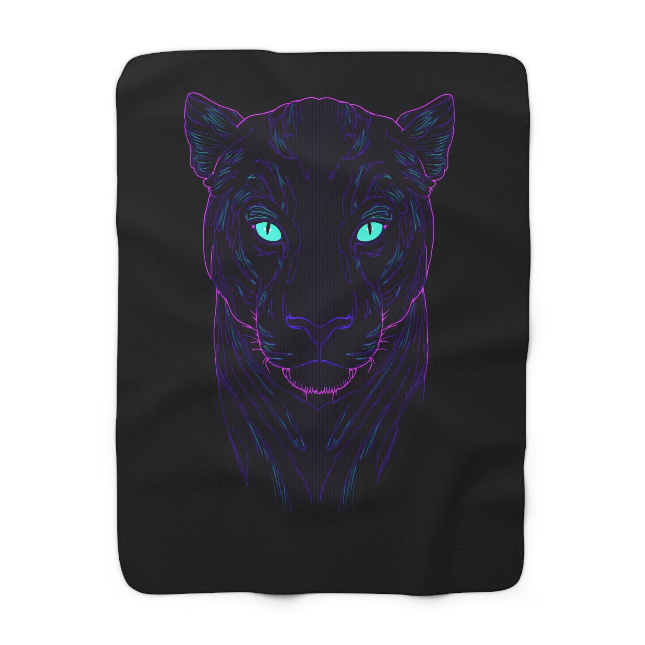 Neon Panther Sherpa Throw Blanket from Kindling & Hammer