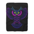 Neon Owl Sherpa Throw Blanket from Kindling & Hammer