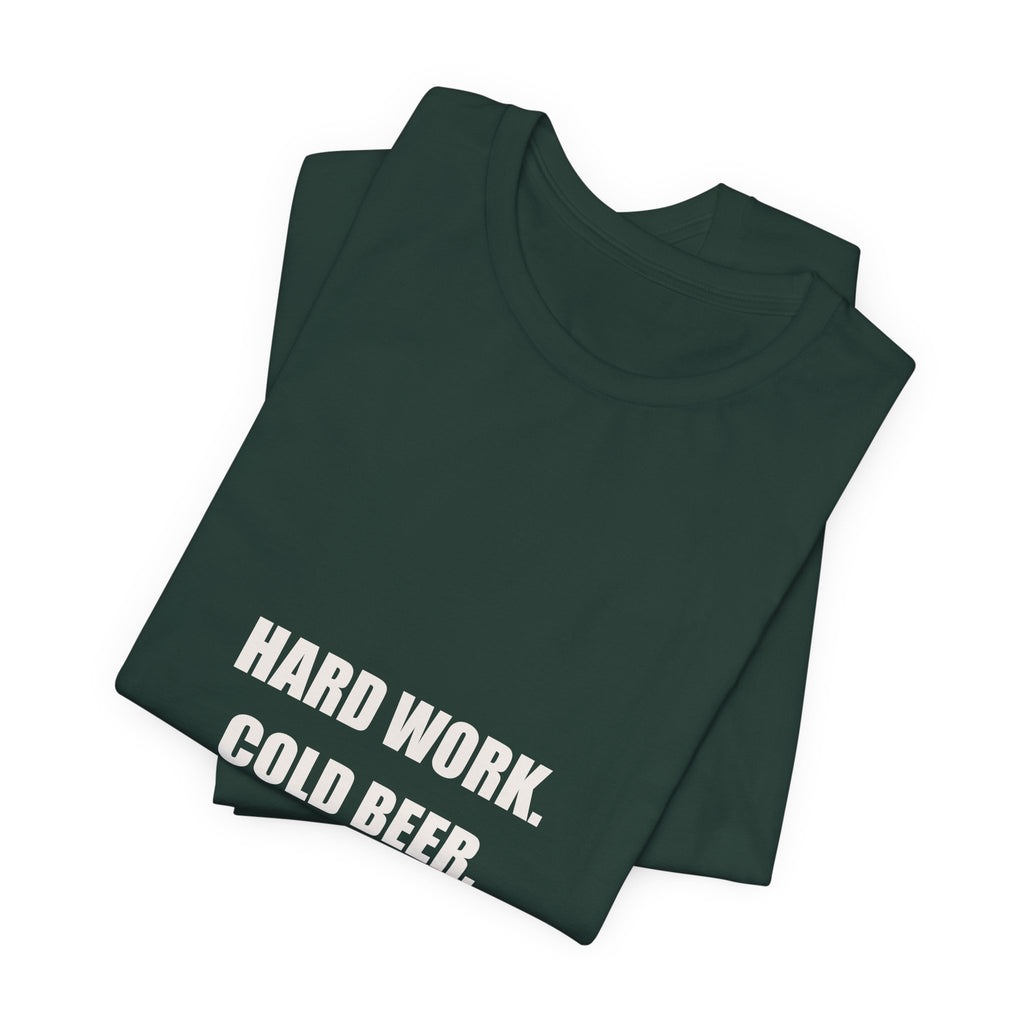 Hard Work Cold Beer Freedom Shirt - Patriotic Tradesman Tee, American Worker Gift, 4th Of July Dad, Premium Bella Canvas