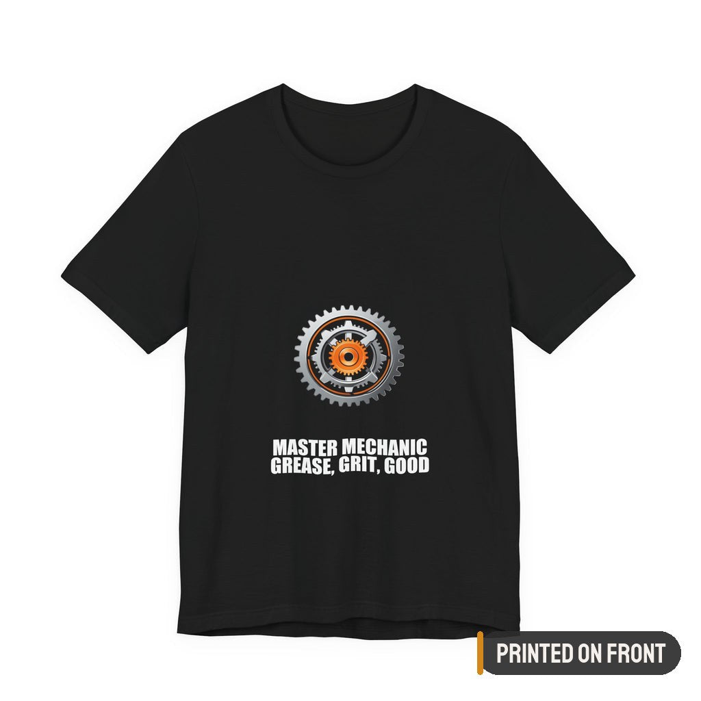 Master Mechanic Shirt — printed on front (placement label)