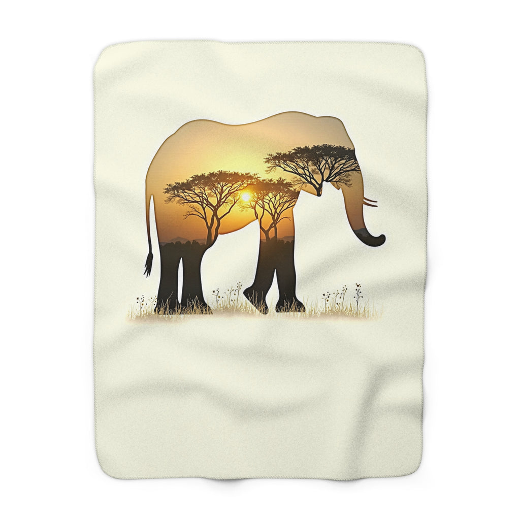 Elephant Double Exposure Sherpa Throw Blanket from Kindling & Hammer