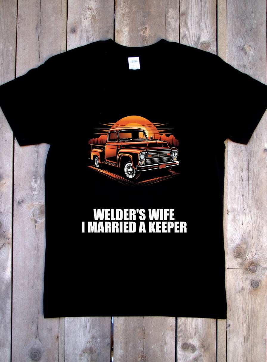 Welders Wife Shirt — flat lay photo