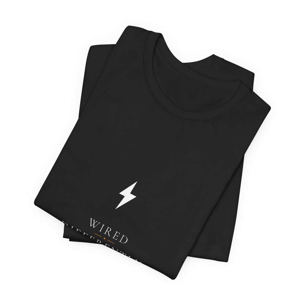 Wired Differently Electrician Shirt - Elegant Serif Edition, Premium Bella Canvas