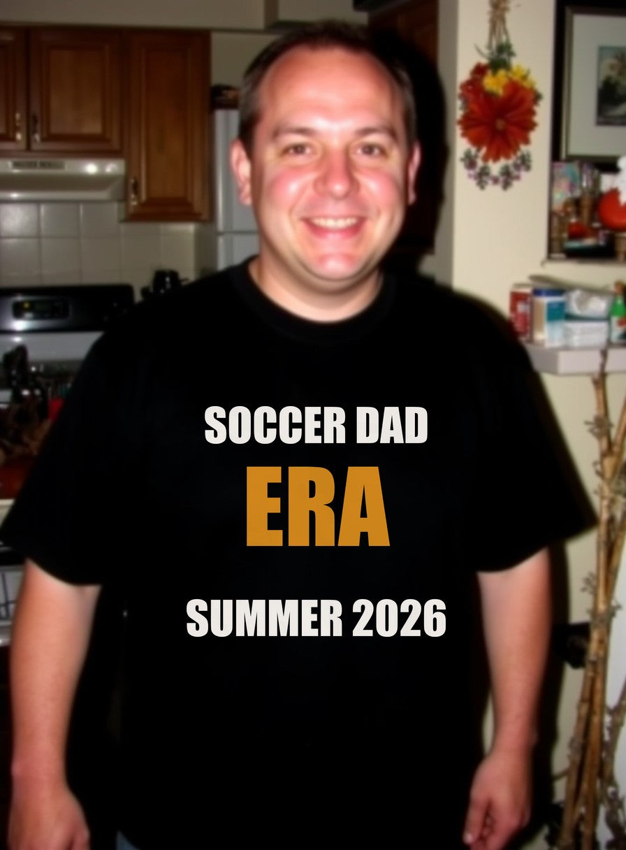 Soccer Dad Era Summer 2026 Shirt — worn lifestyle photo