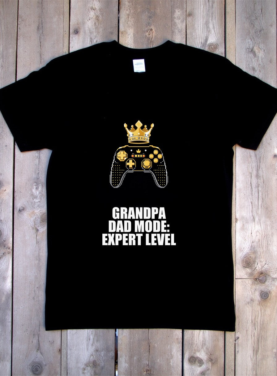 Grandpa Dad Mode Expert Level Shirt — flat lay photo
