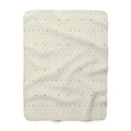 Soft Diamond Grid Sherpa Throw Blanket - Hand-Block Look in Sage & Dusty Rose - Mossbridge