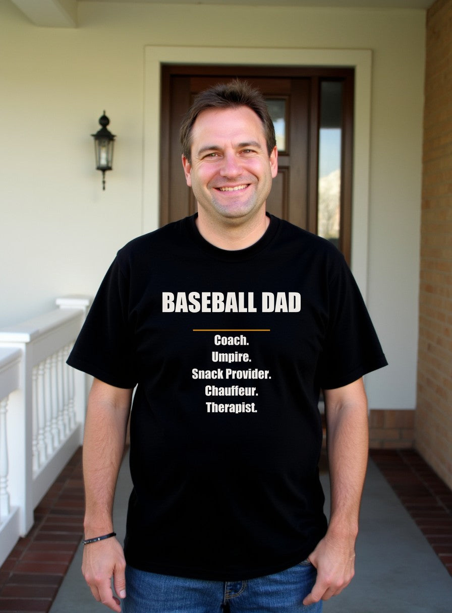 Baseball Dad Shirt — worn lifestyle photo