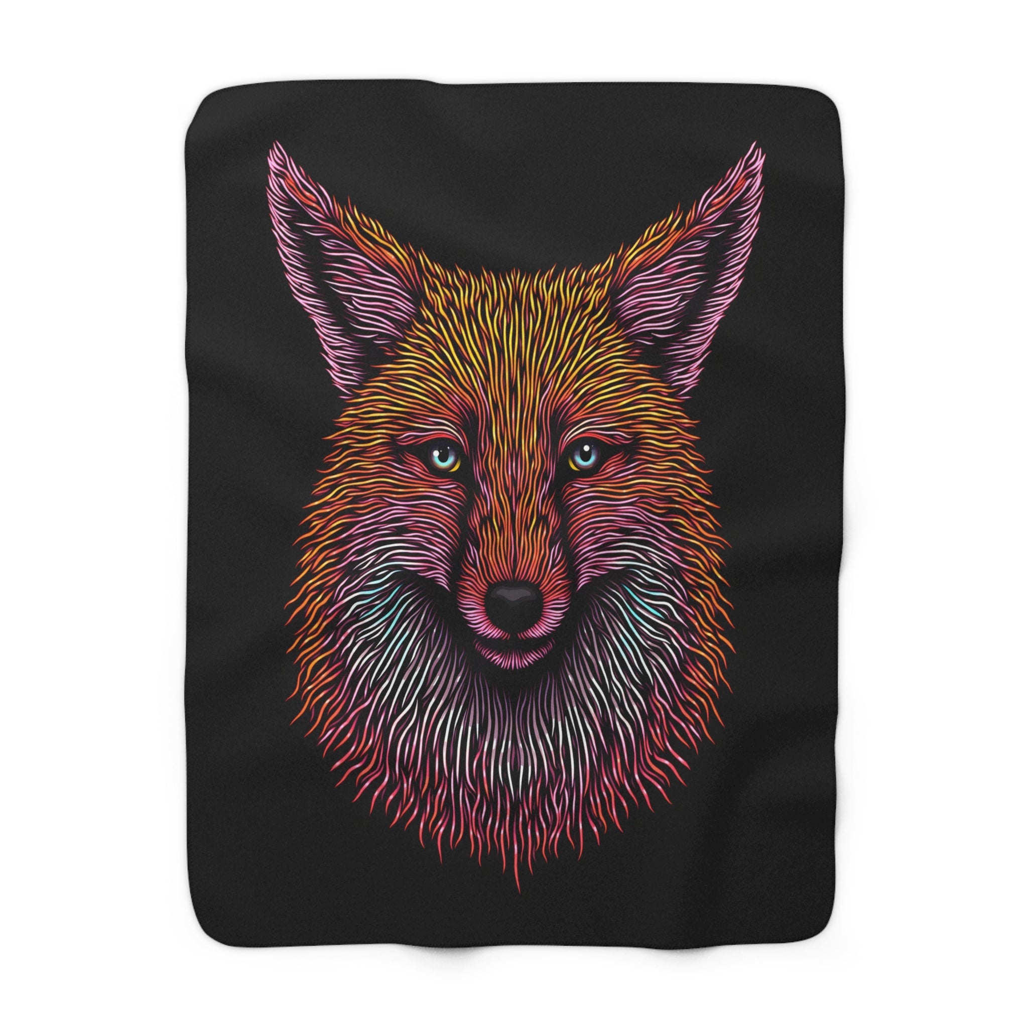 Neon Fox Sherpa Throw Blanket from Kindling & Hammer