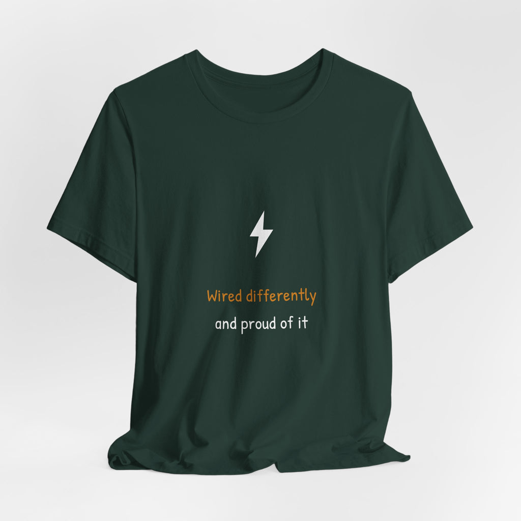 Wired Differently Electrician Shirt - Hand-Lettered Edition, Premium Bella Canvas