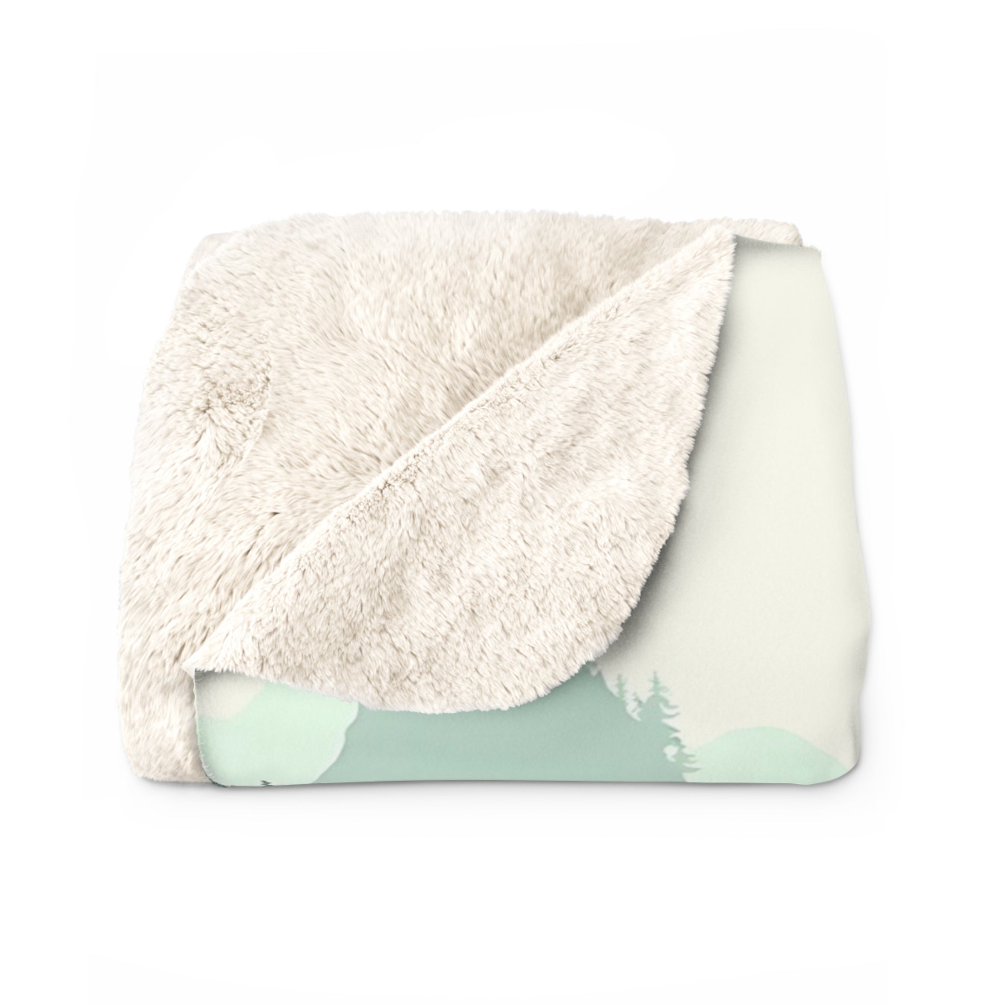 Mountain Temple Misty Landscape Sherpa Throw Blanket - Zen Asian-Inspired Decor, Cozy Fleece Gift