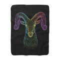 Neon Ram Sherpa Throw Blanket from Kindling & Hammer