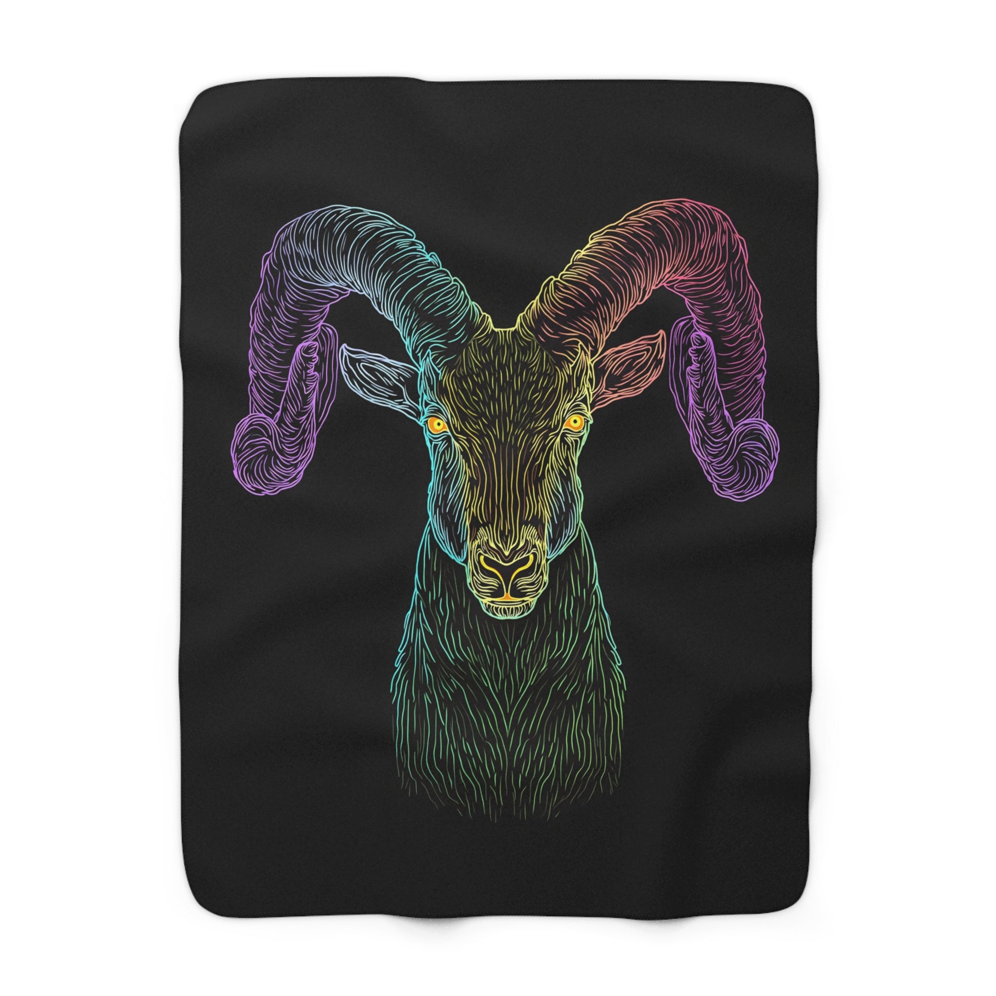 Neon Ram Sherpa Throw Blanket from Kindling & Hammer