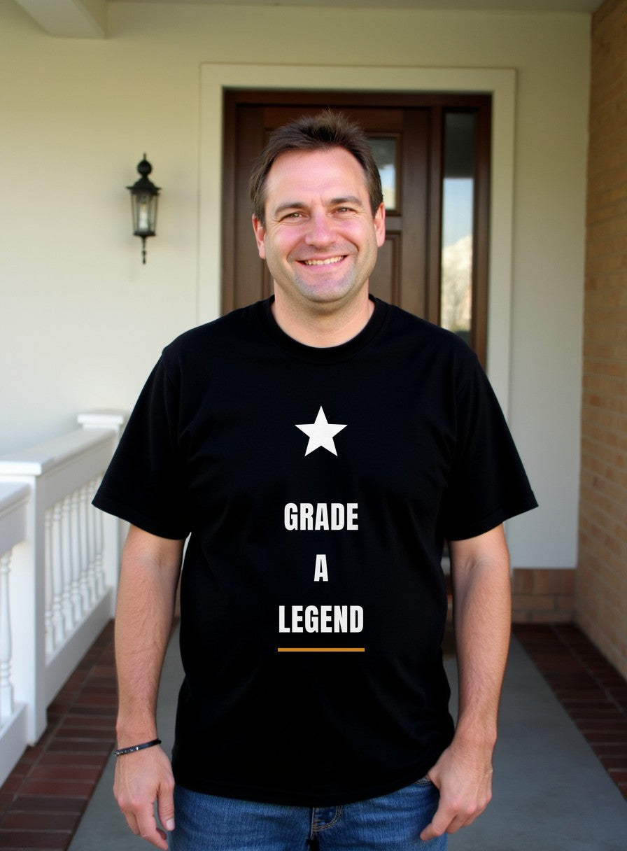 Grade A Legend Teacher Shirt — worn lifestyle photo