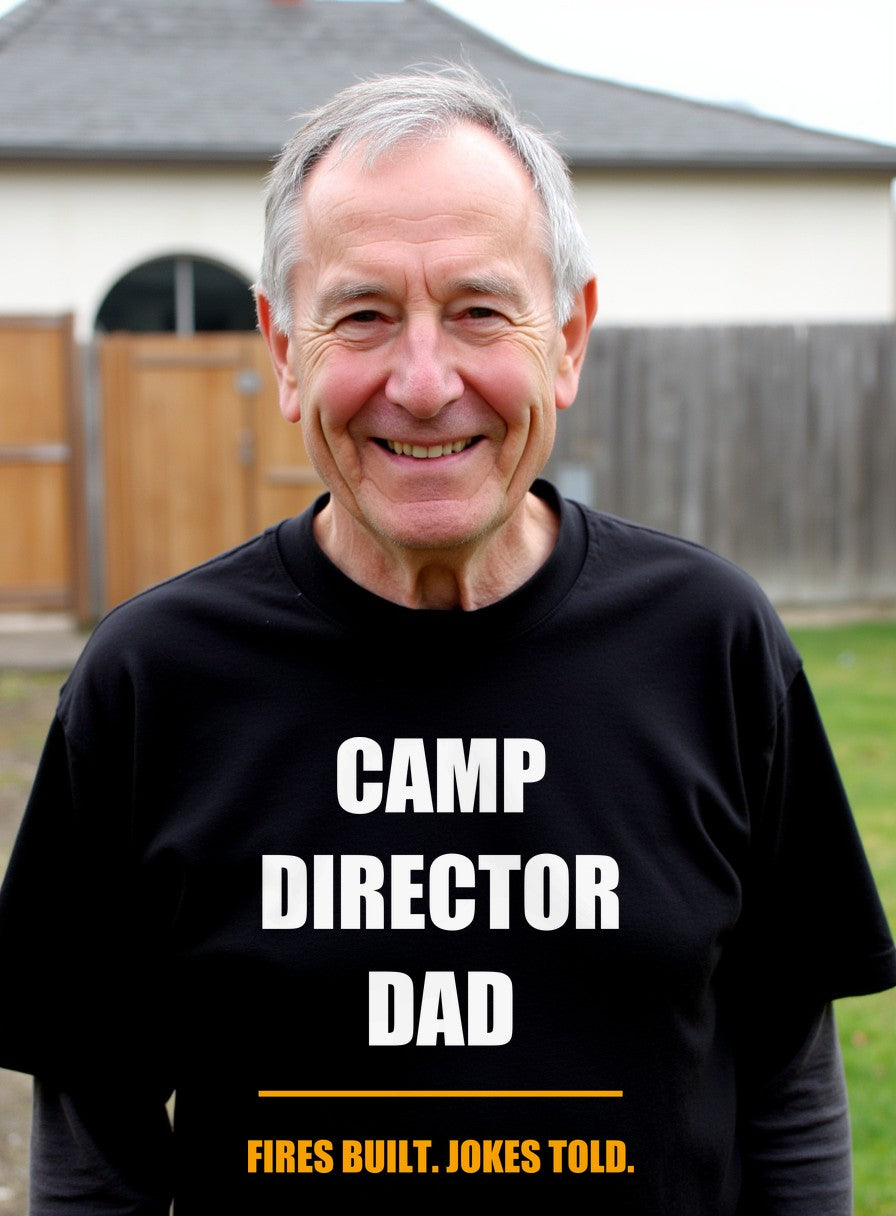 Camp Director Dad Shirt — worn lifestyle photo