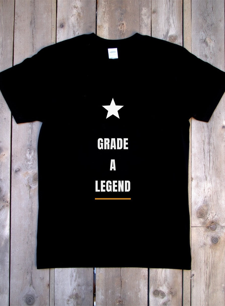 Grade A Legend Teacher Shirt — flat lay photo