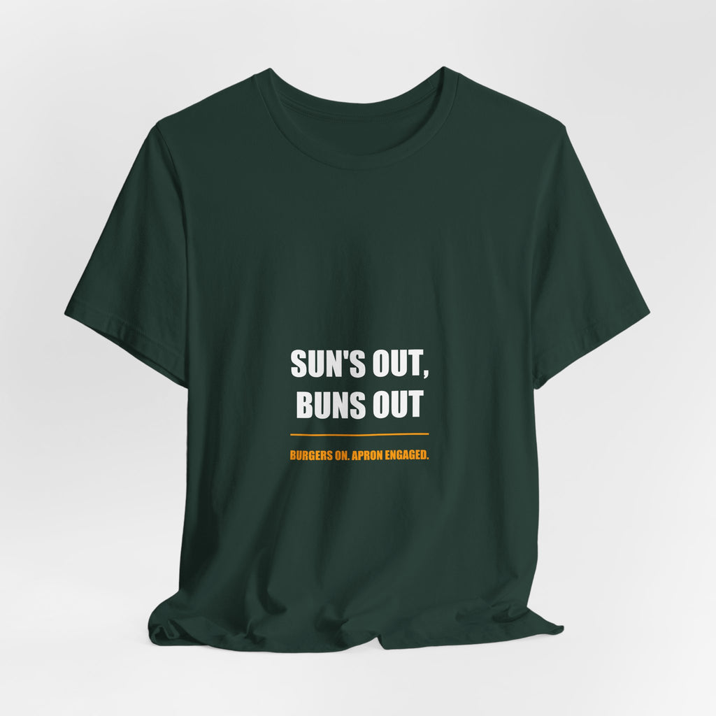 Sun's Out Buns Out Shirt - Funny Burger BBQ Dad Tee, Summer Grilling Gift, Premium Bella Canvas