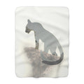 Mountain Lion Double Exposure Sherpa Throw Blanket from Kindling & Hammer