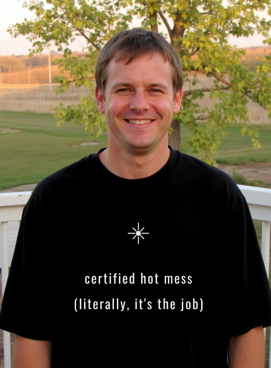 Certified Hot Mess Welder Shirt — worn lifestyle photo