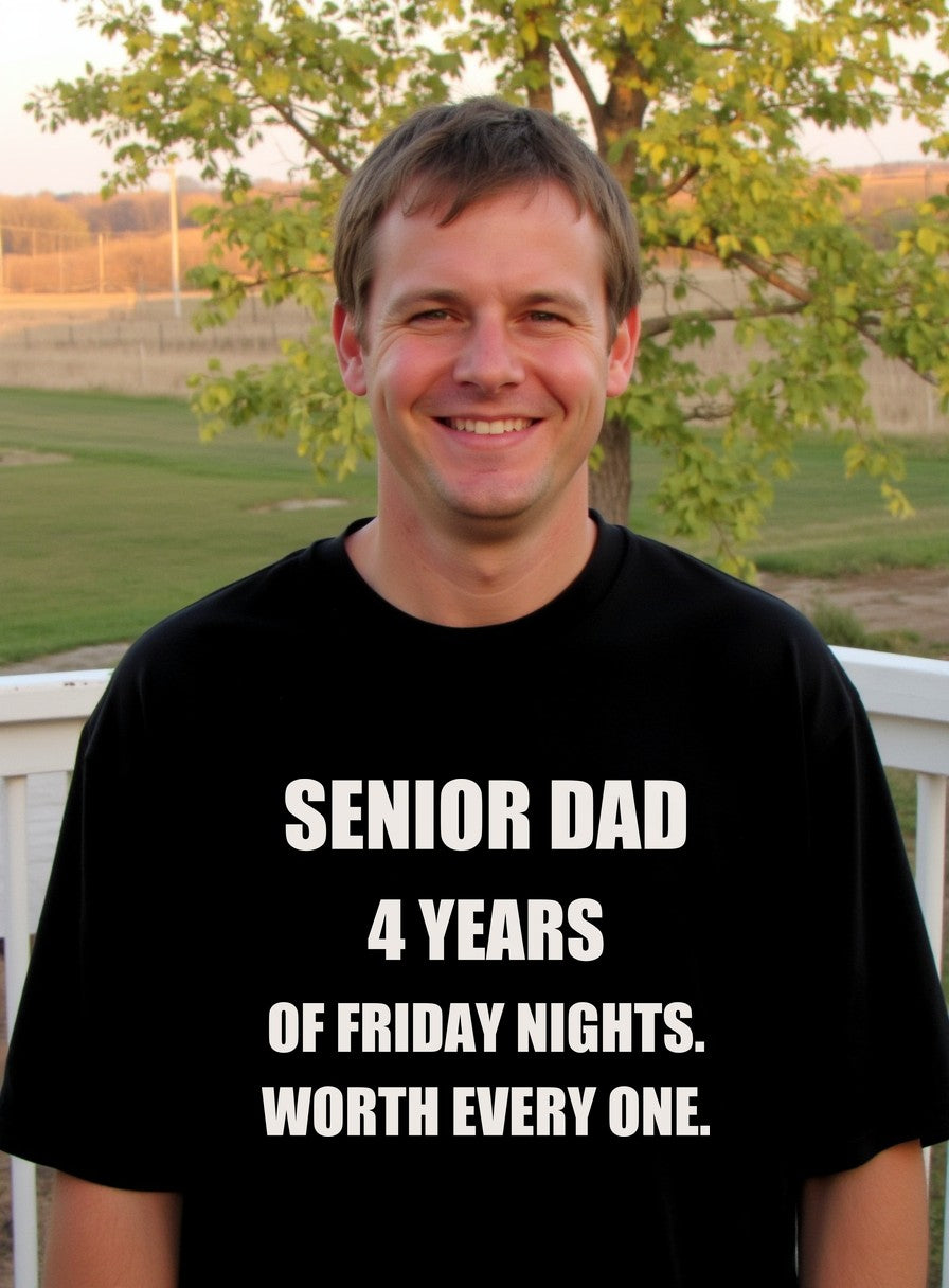 Senior Football Dad Shirt — worn lifestyle photo