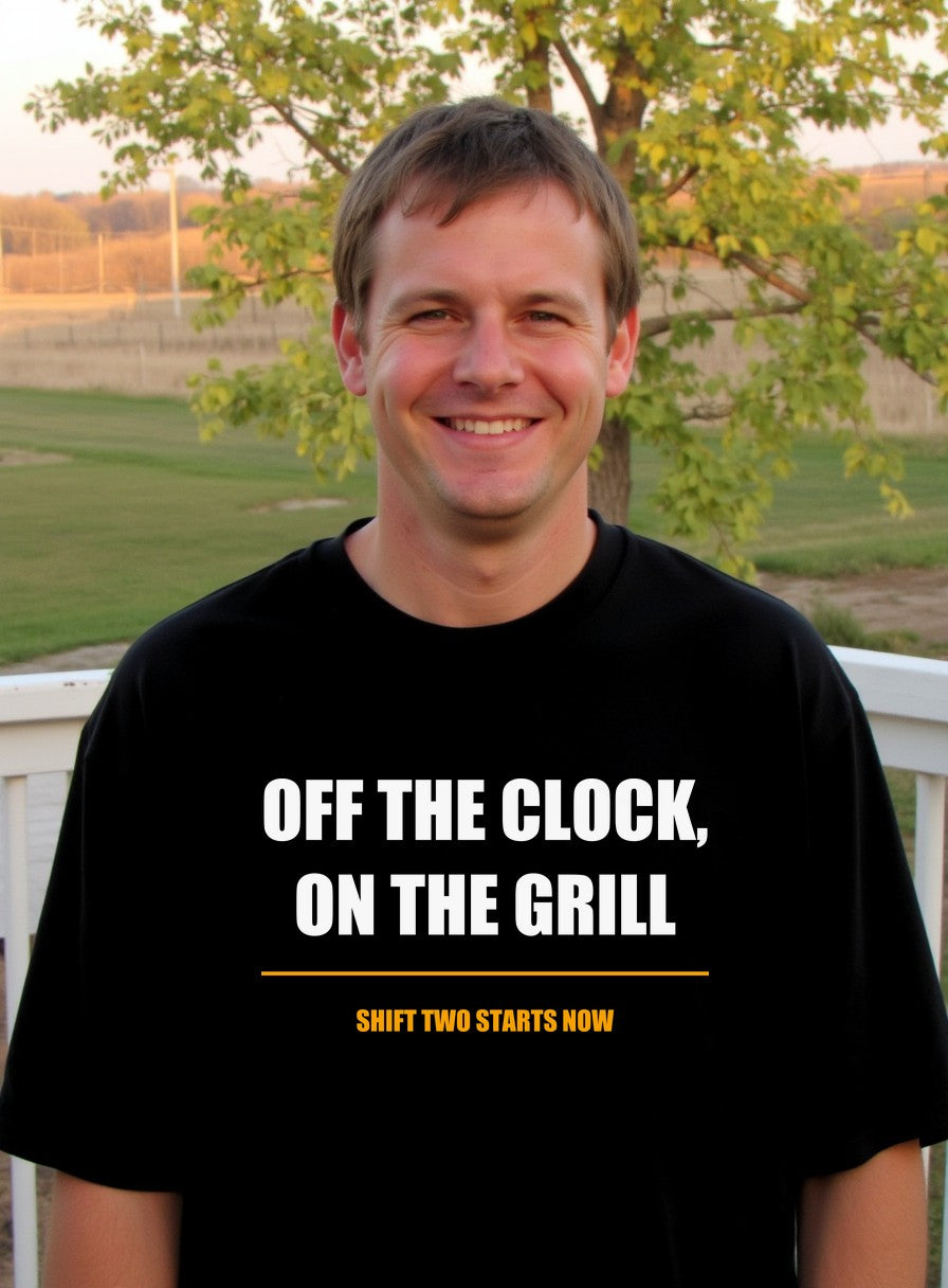 Off the Clock On the Grill Shirt — worn lifestyle photo