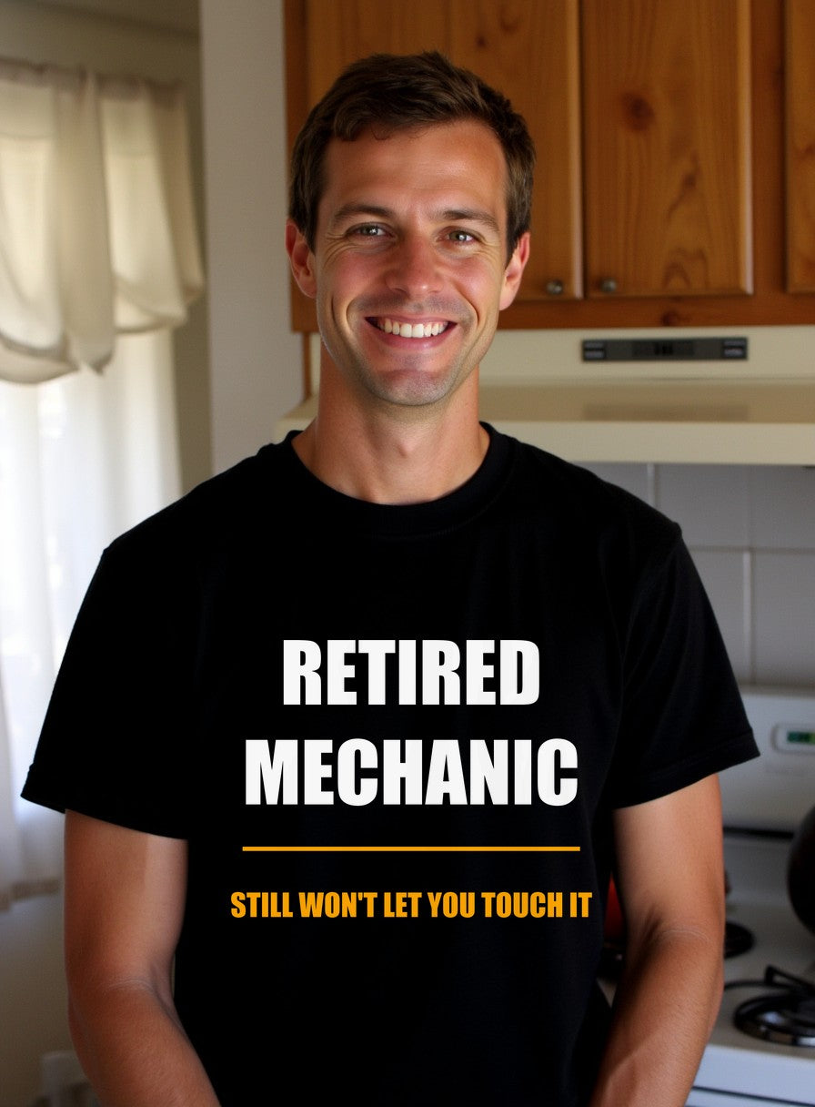 Retired Mechanic Shirt — worn lifestyle photo