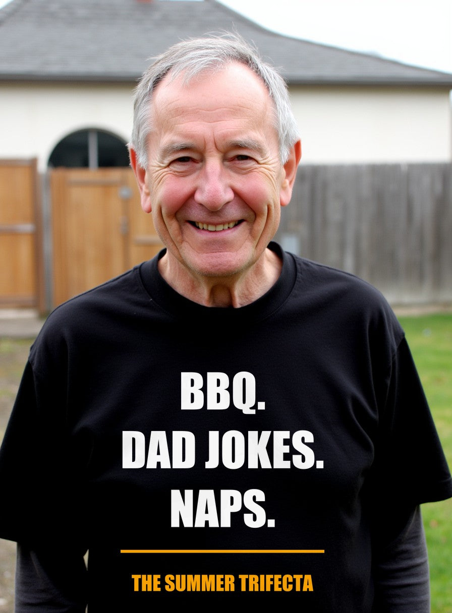 BBQ Dad Jokes Naps Shirt — worn lifestyle photo