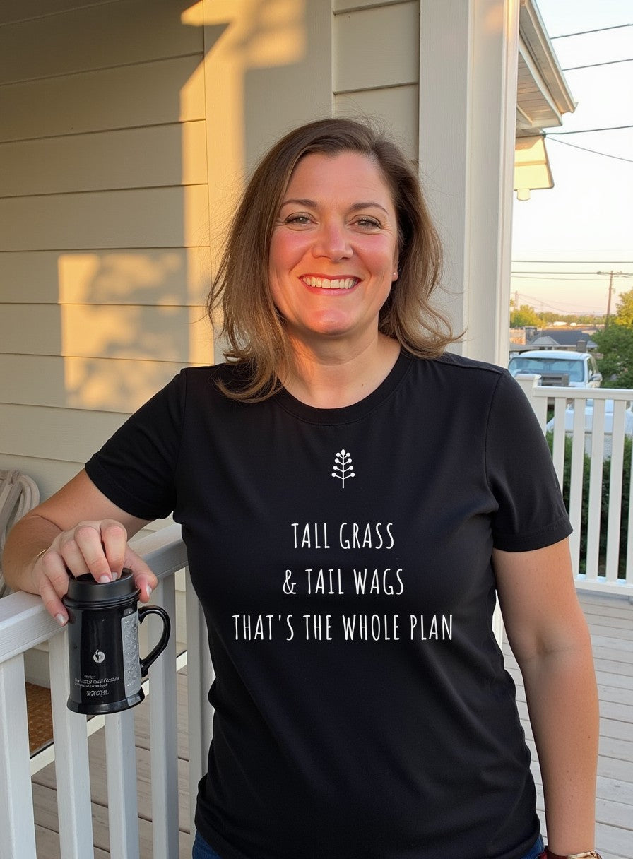 Tall Grass And Tail Wags That's The Whole Plan Shirt — worn lifestyle photo
