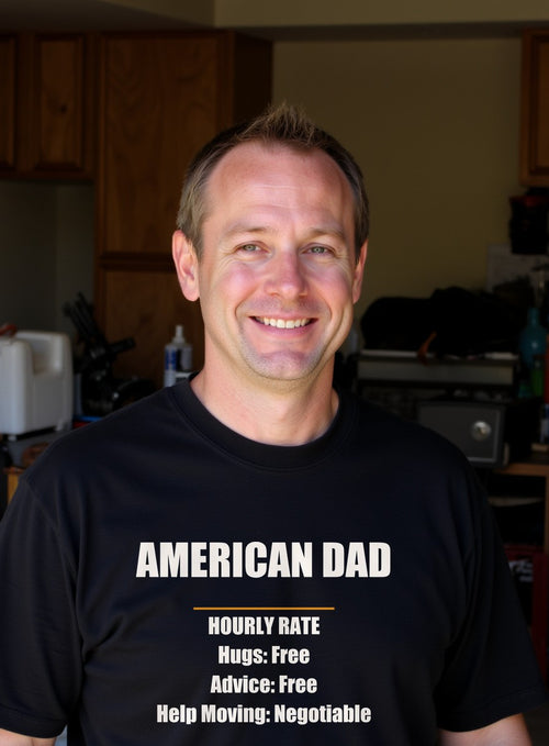 American Dad Hourly Rate Shirt — worn lifestyle photo