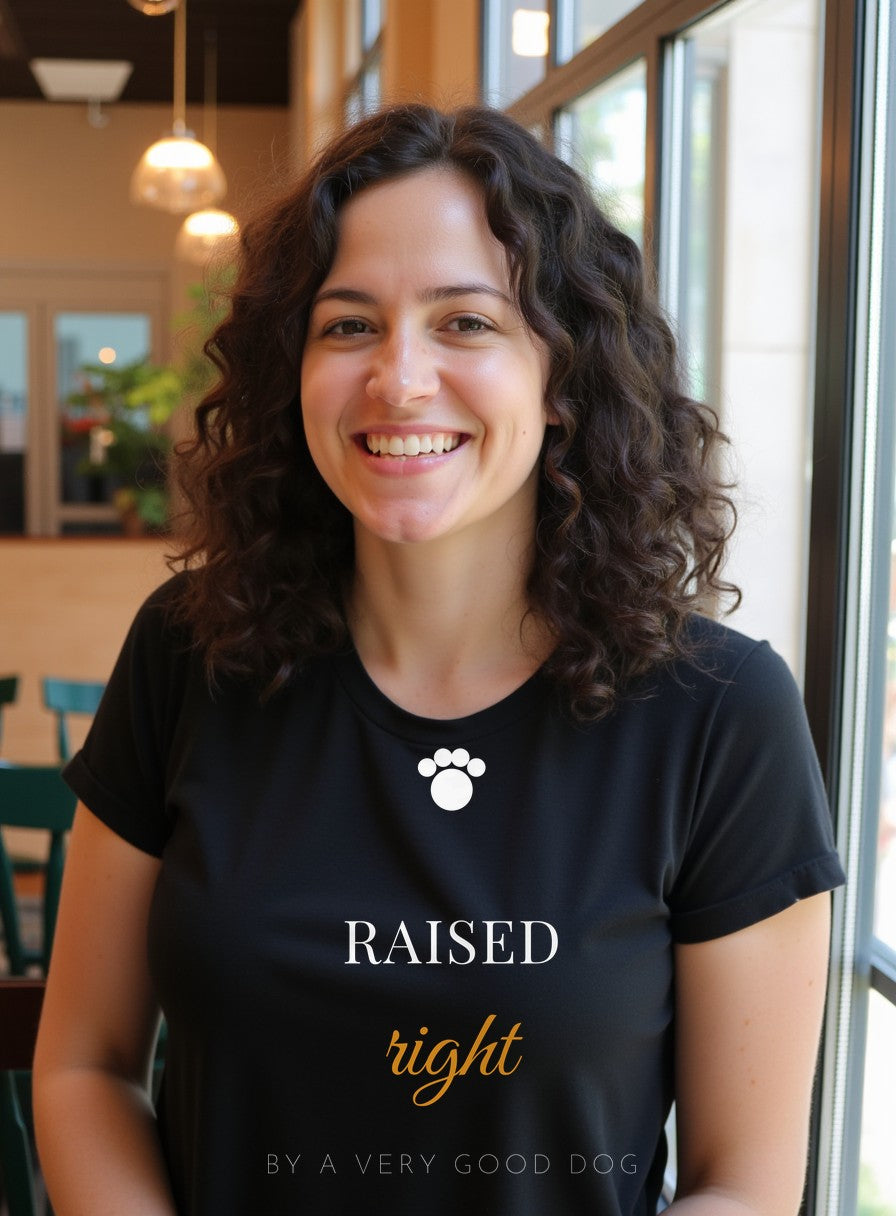 Raised Right By A Very Good Dog Shirt — worn lifestyle photo