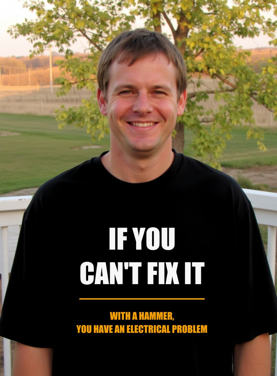 If You Can't Fix It With A Hammer You Have An Electrical Problem Shirt — worn lifestyle photo