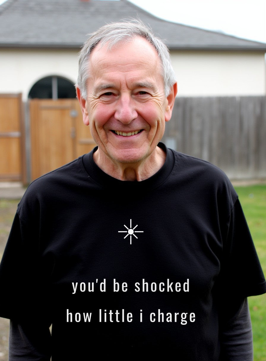 You'd Be Shocked How Little I Charge Shirt — worn lifestyle photo