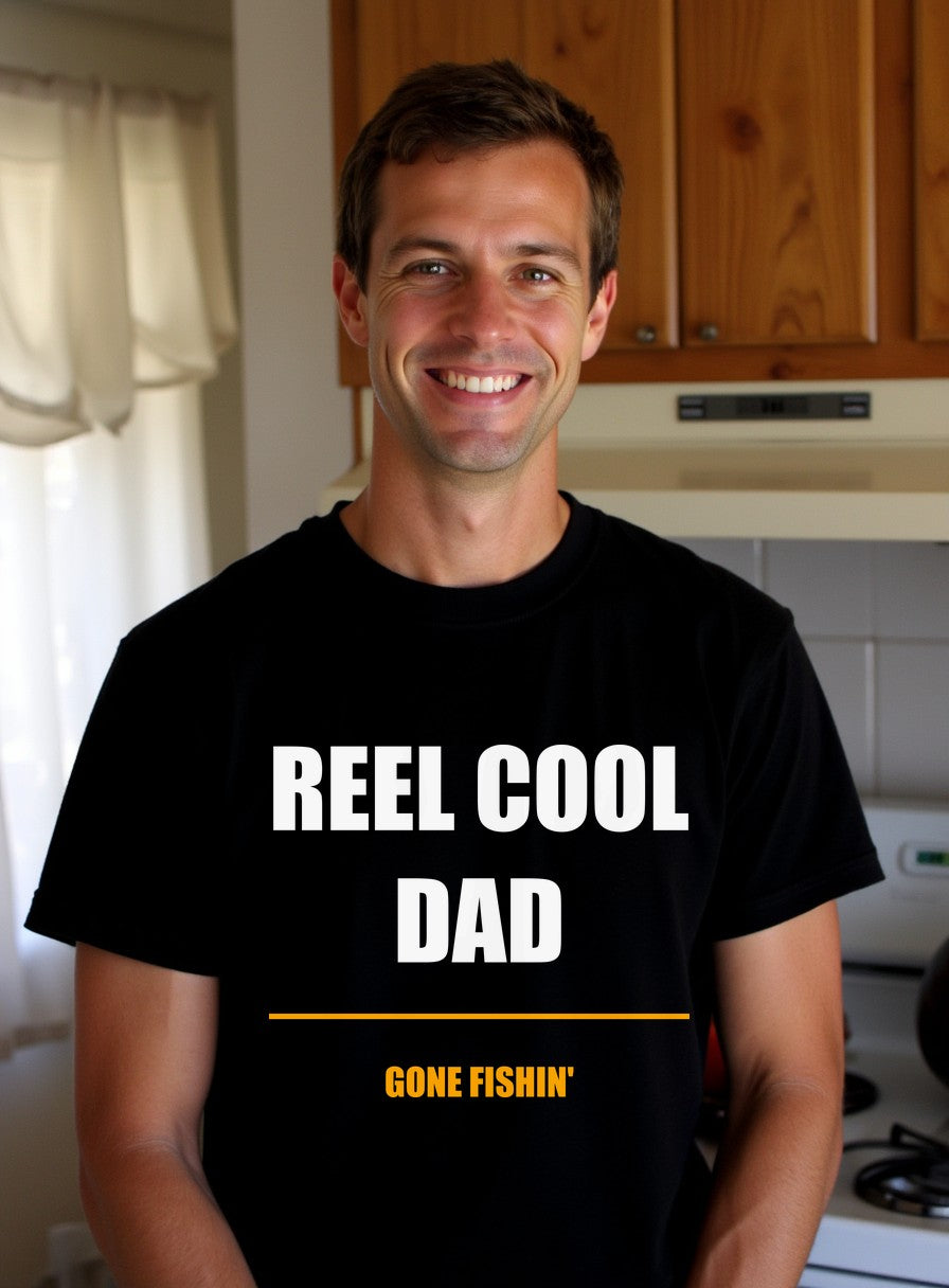 Reel Cool Dad Shirt — worn lifestyle photo