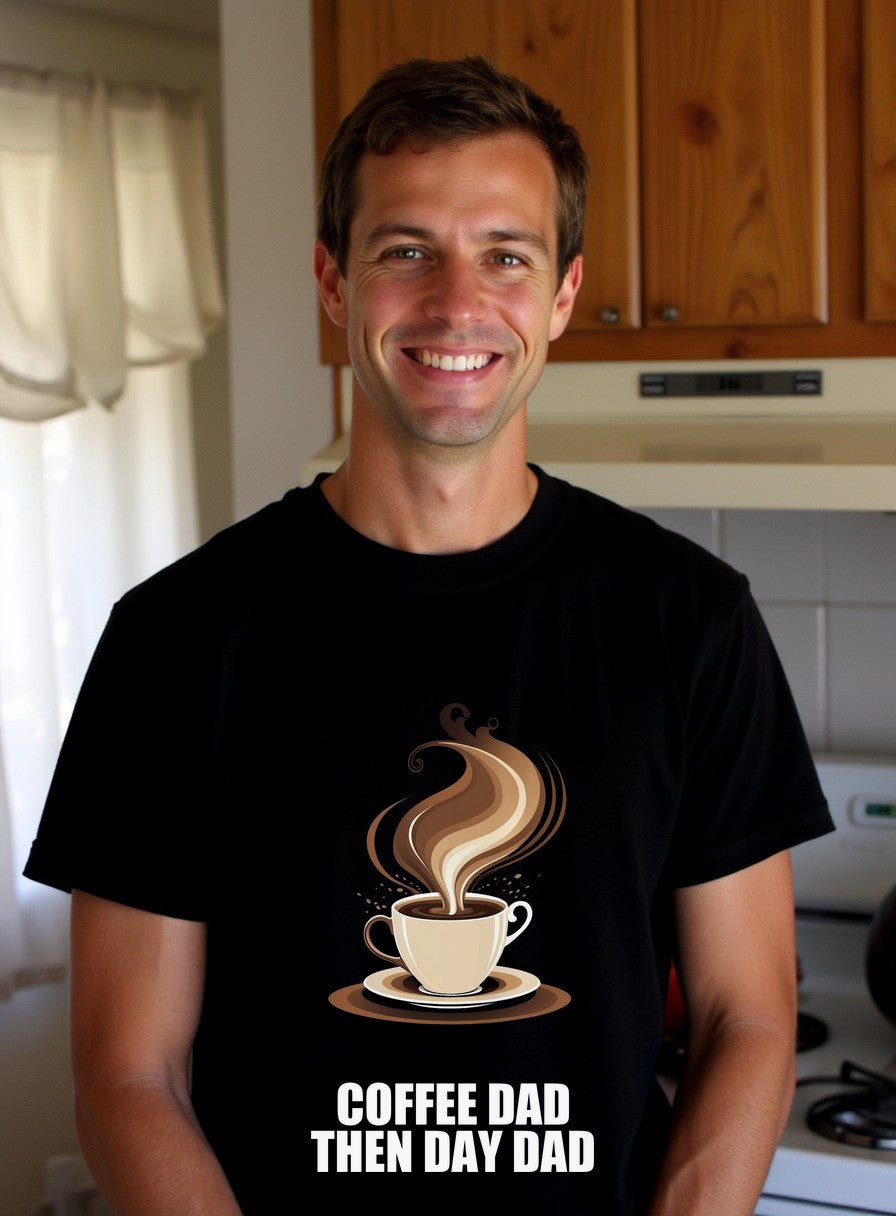 Coffee Dad Shirt — worn lifestyle photo