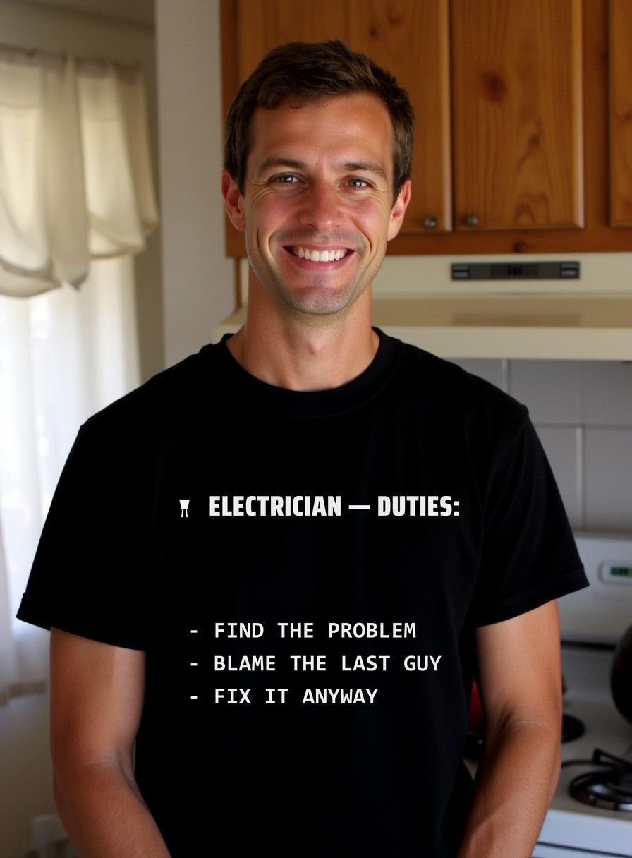 Electrician Job Duties Shirt — worn lifestyle photo