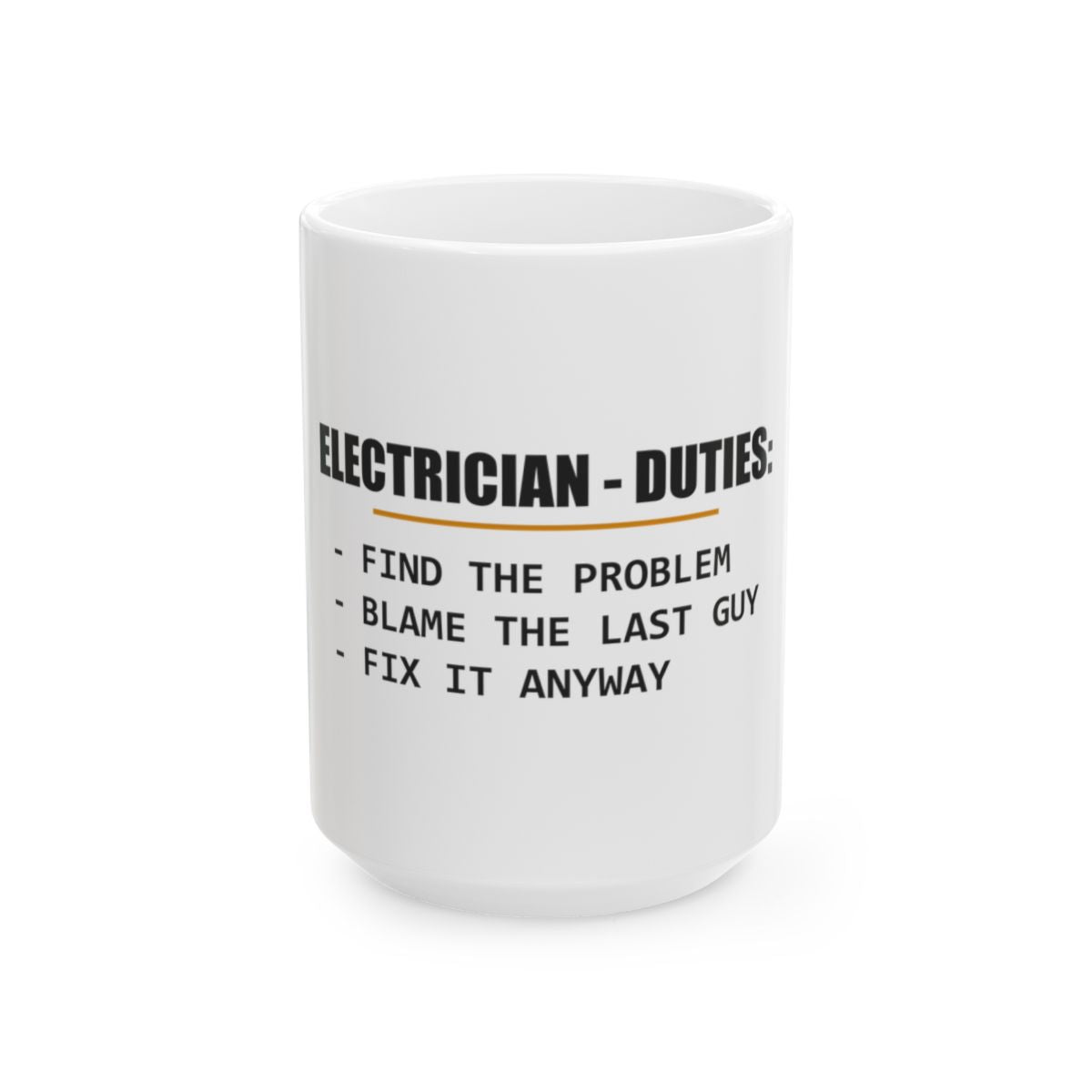 Electrician Job Duties Mug — front alt