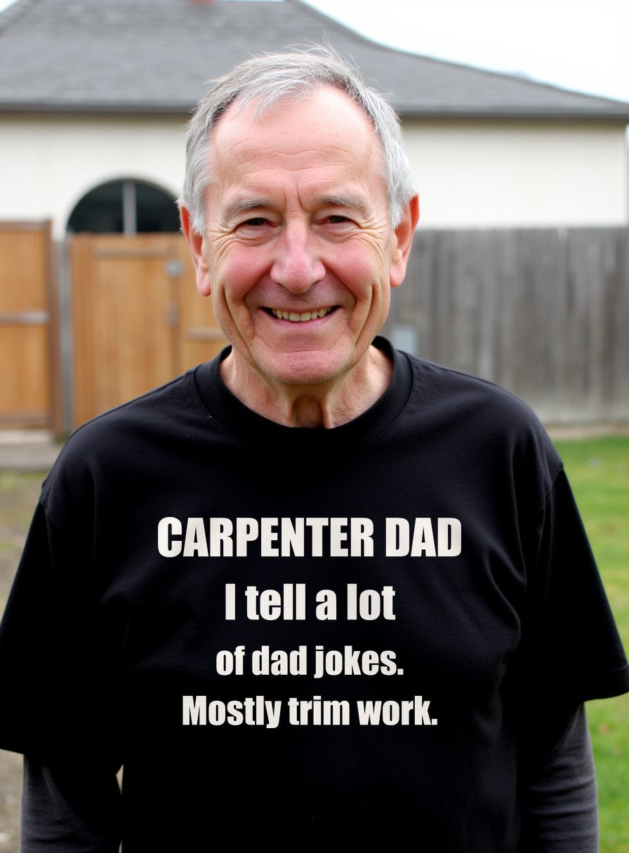 Carpenter Dad Tells A Lot Of Dad Jokes Mostly Trim Work Shirt — worn lifestyle photo