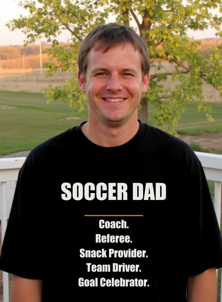 Soccer Dad Shirt — worn lifestyle photo